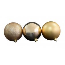 Χριστουγεννιάτικες Χρυσές Μπάλες - Σετ 6 τεμ. (10cm)